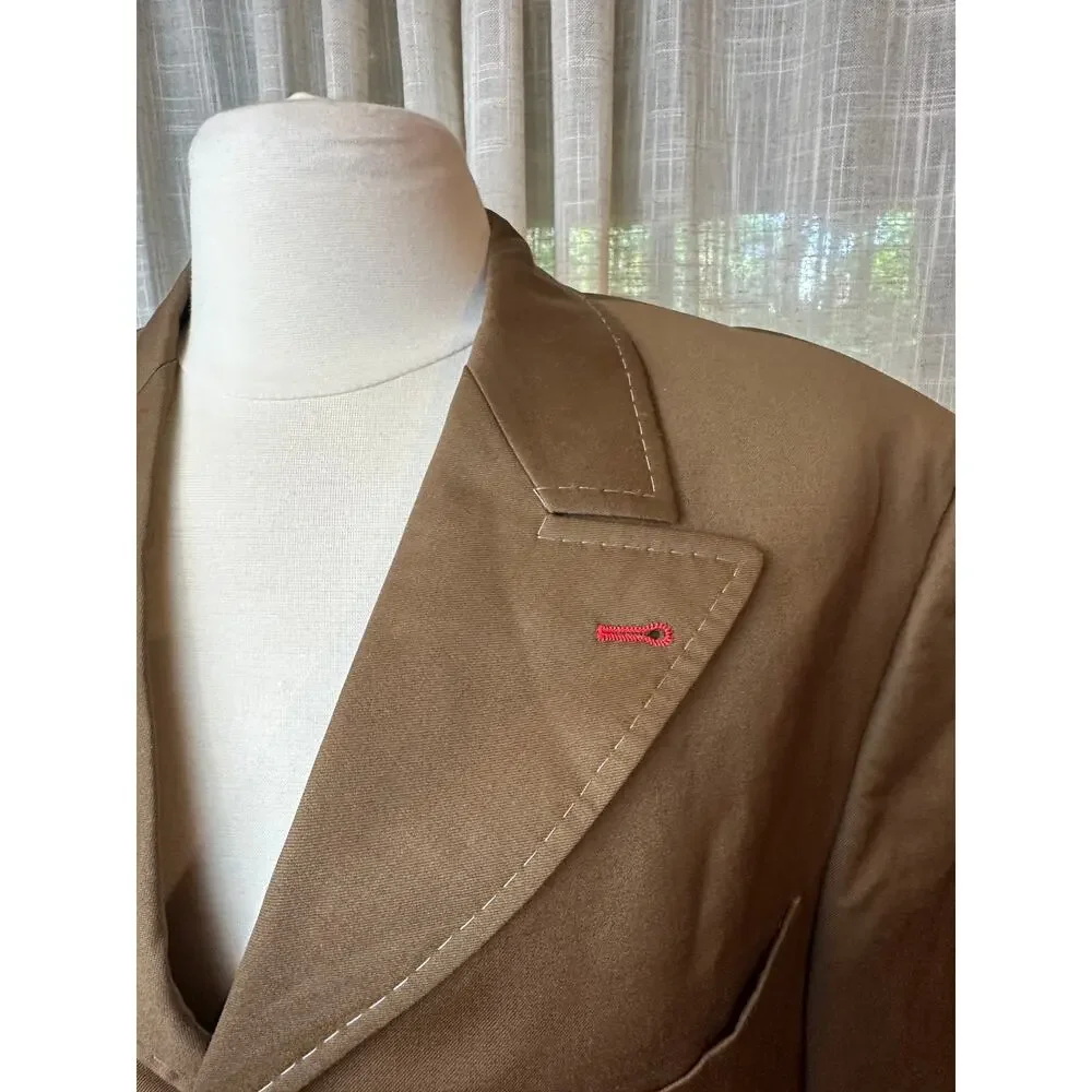 Steve Harvey Code Red 42R Brown Merino Wool Sport Coat Blazer Super 120s